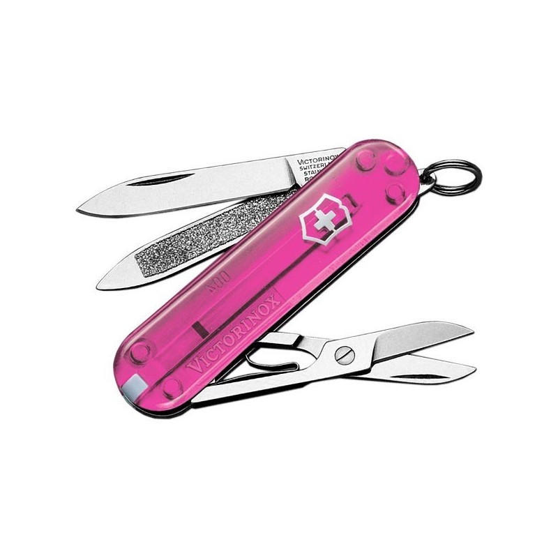 Couteau VICTORINOX - Classic transluside rose -  5p