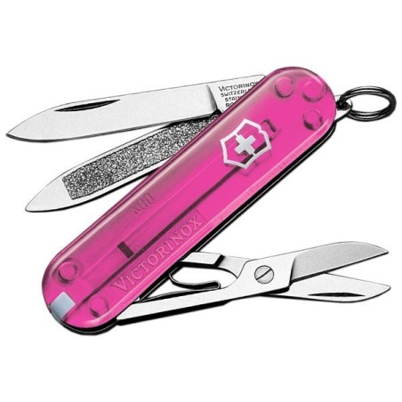 Couteau VICTORINOX - Classic transluside rose -  5p